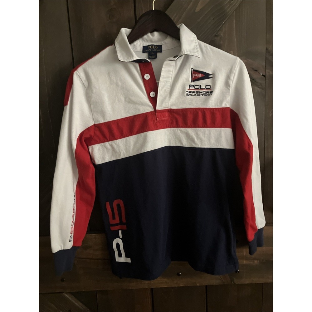 POLO Ralph‎ Lauren Offshore Sailing Team P-15 Ocean Racing Rugby Youth M 10/12
